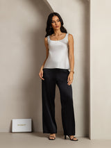 [Hopea] SilkSilky-FI 19Momme Hihaton Syvä Pyöreä Pääntie Camisole Top 007