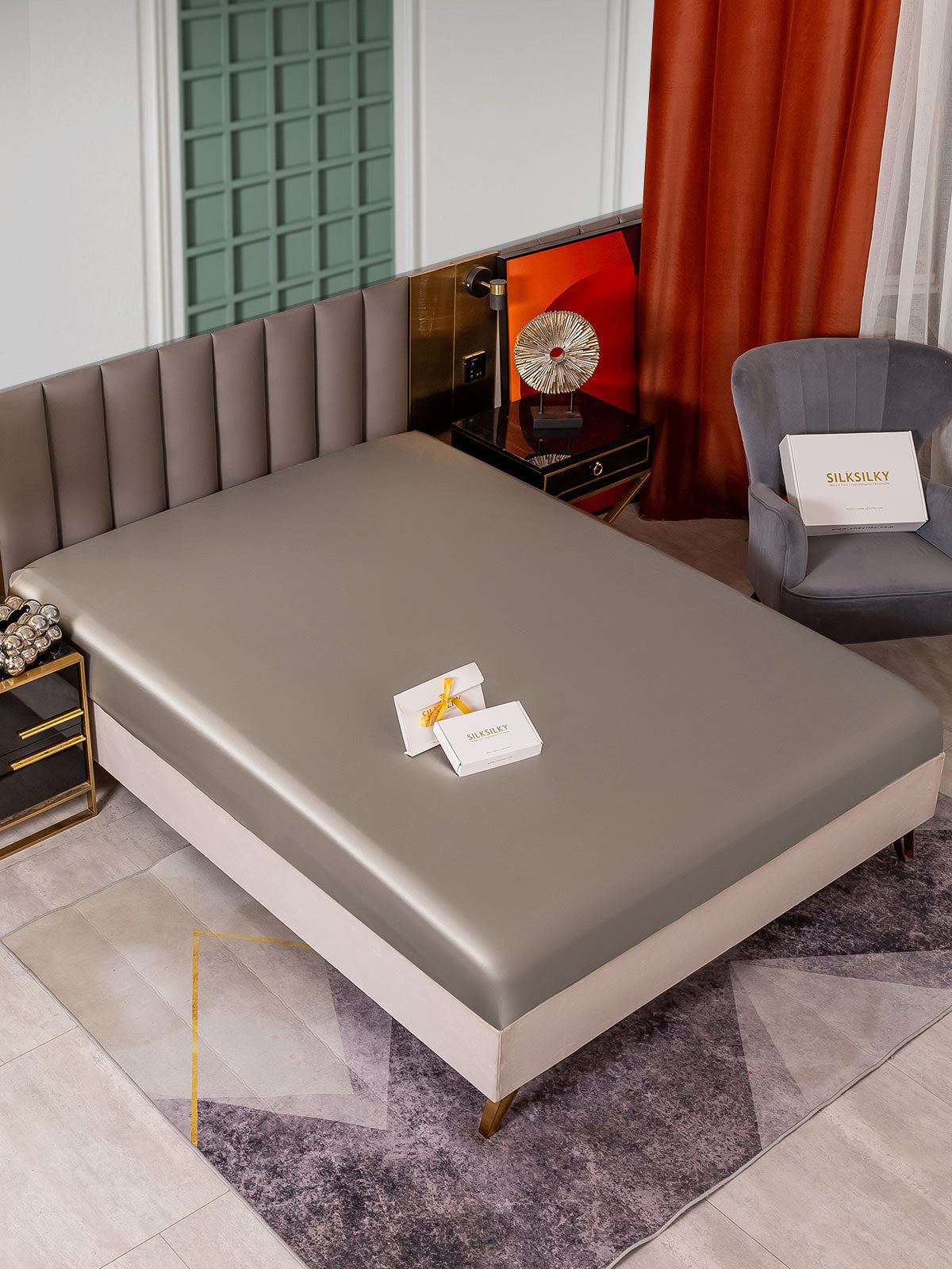 [Harmaa] SilkSilky-FI 25Momme Sheet 001