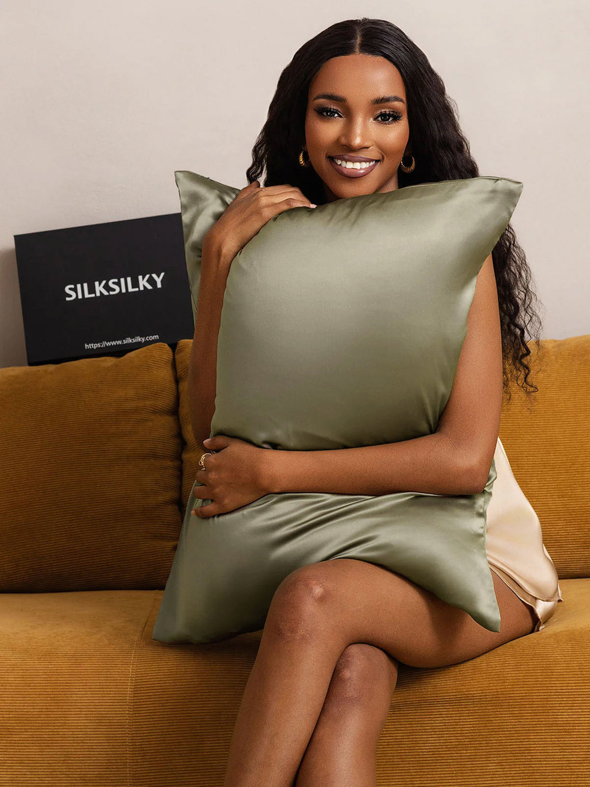 [Oliivinvihreä] SilkSilky-FI 22Momme Pillowcase 005