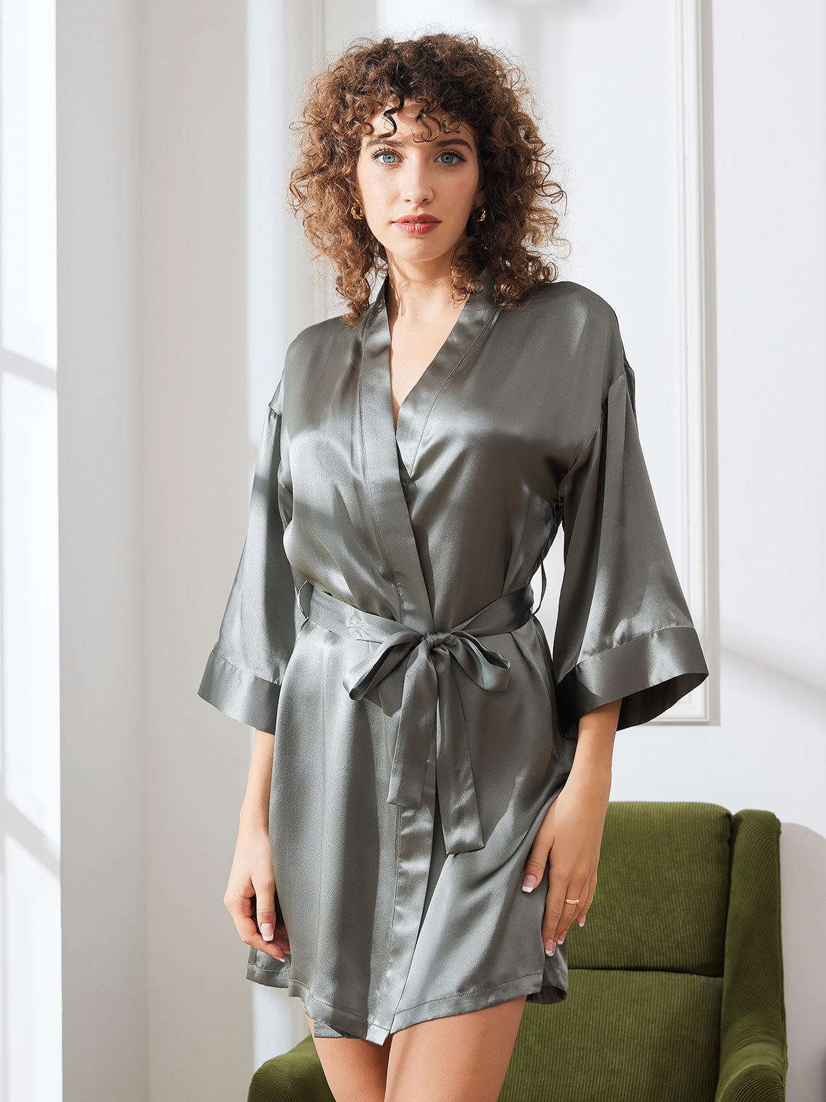 [Harmaanvihreä] SilkSilky-FI Womens Robe 004