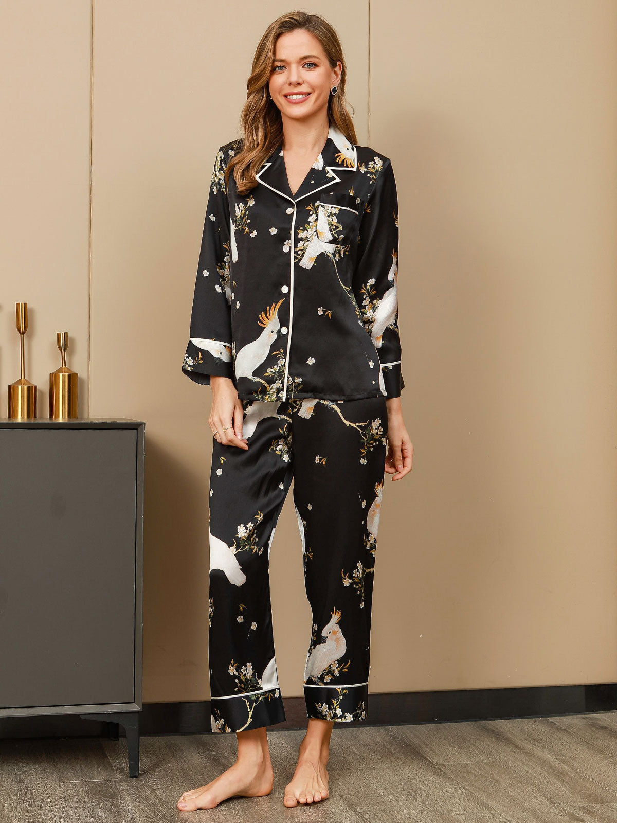 [Musta] SilkSilky-FI Womens Pajamas 004