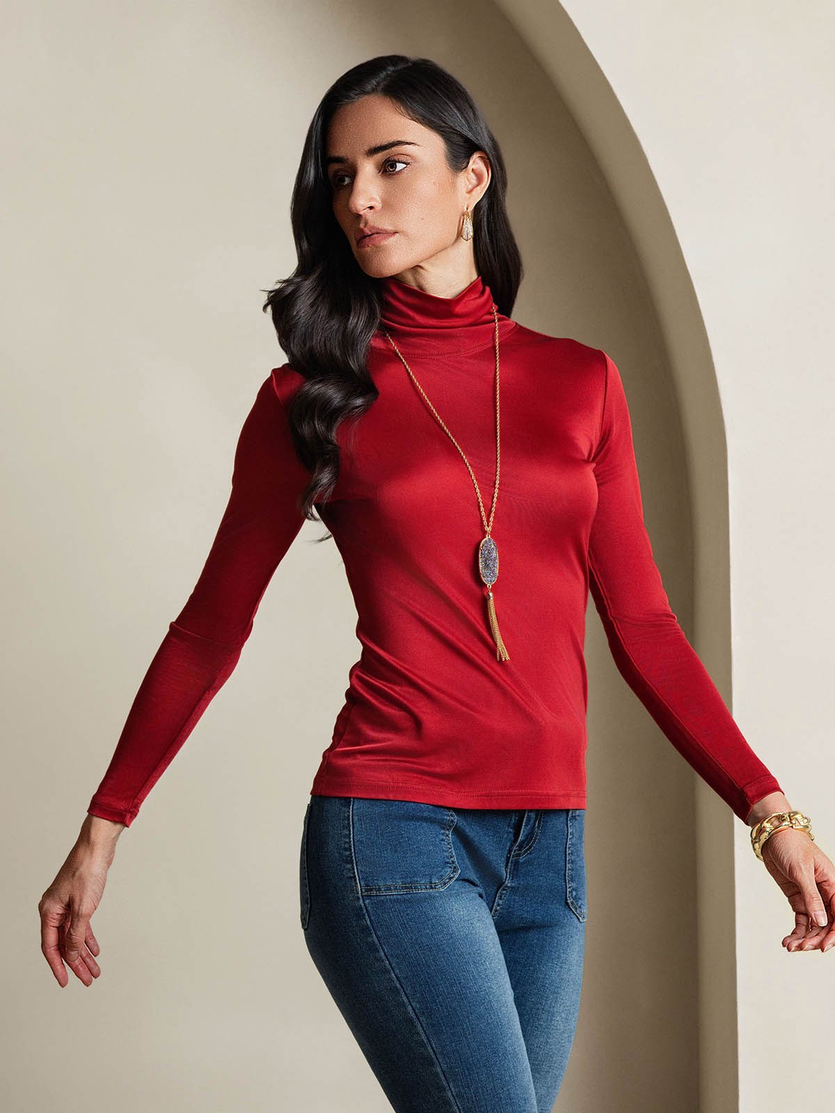 [Viini] SilkSilky-FI Silk Long Sleeve Womens T-Shirt 005