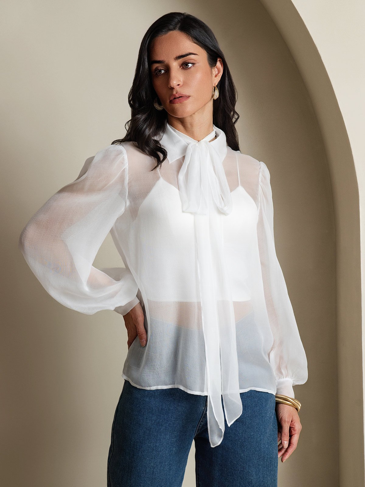 SilkSilky-FI Womens Shirt Valkoinen 003