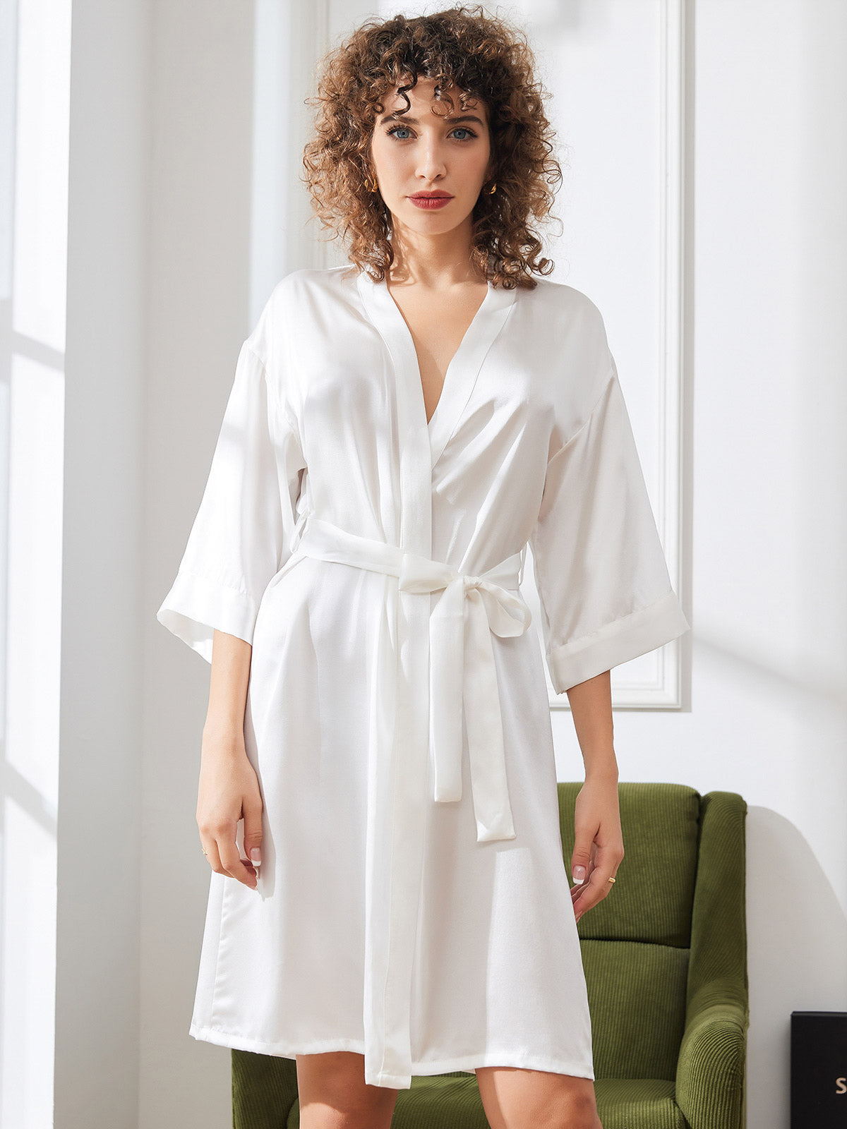 [Valkoinen] SilkSilky-FI Womens Robe 005