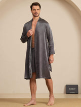 [Musta Ginkgo] SilkSilky-FI Long Sleeve Miesten Pyjamat 005