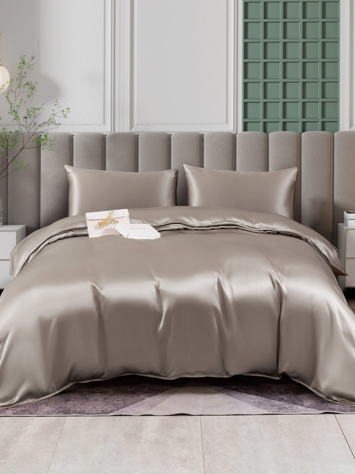 [Harmaa] SilkSilky-FI 25Momme Bedding Set 001