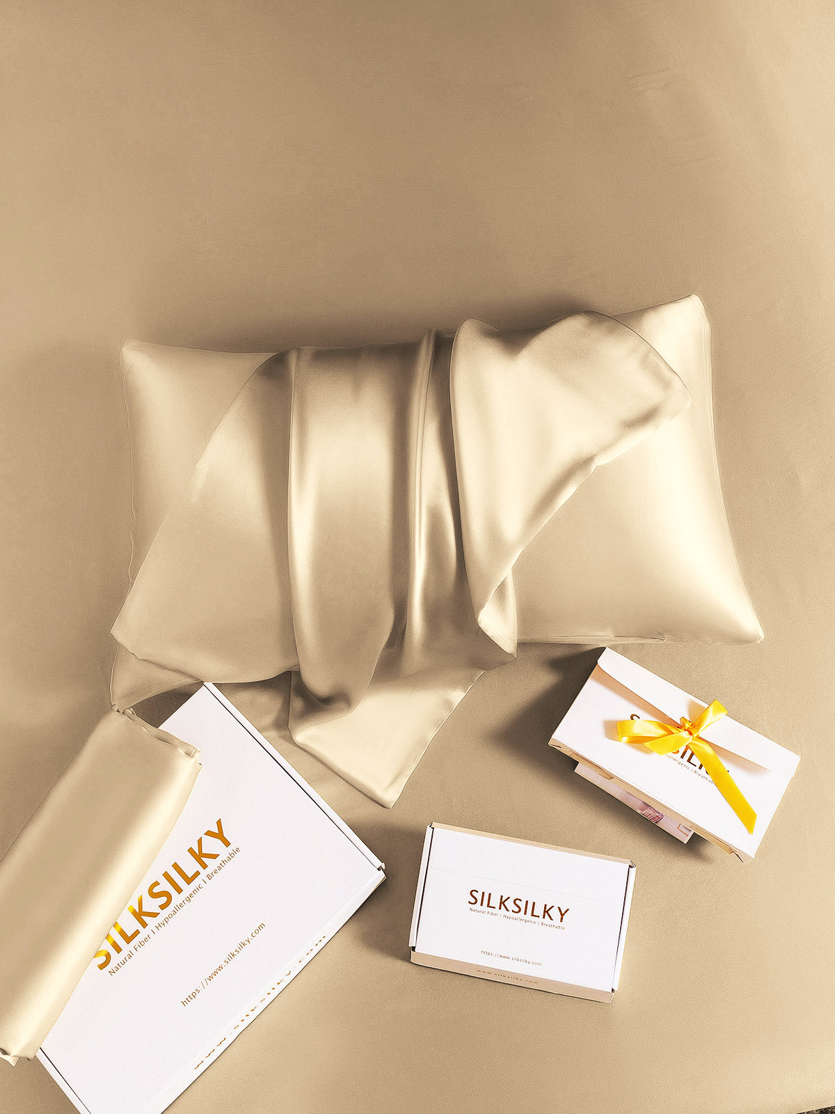 [Beige] SilkSilky-FI 22Momme Pillowcase 006