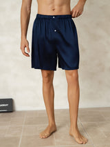 [Tummansininen] SilkSilky-FI Men's Sleep Shorts 001