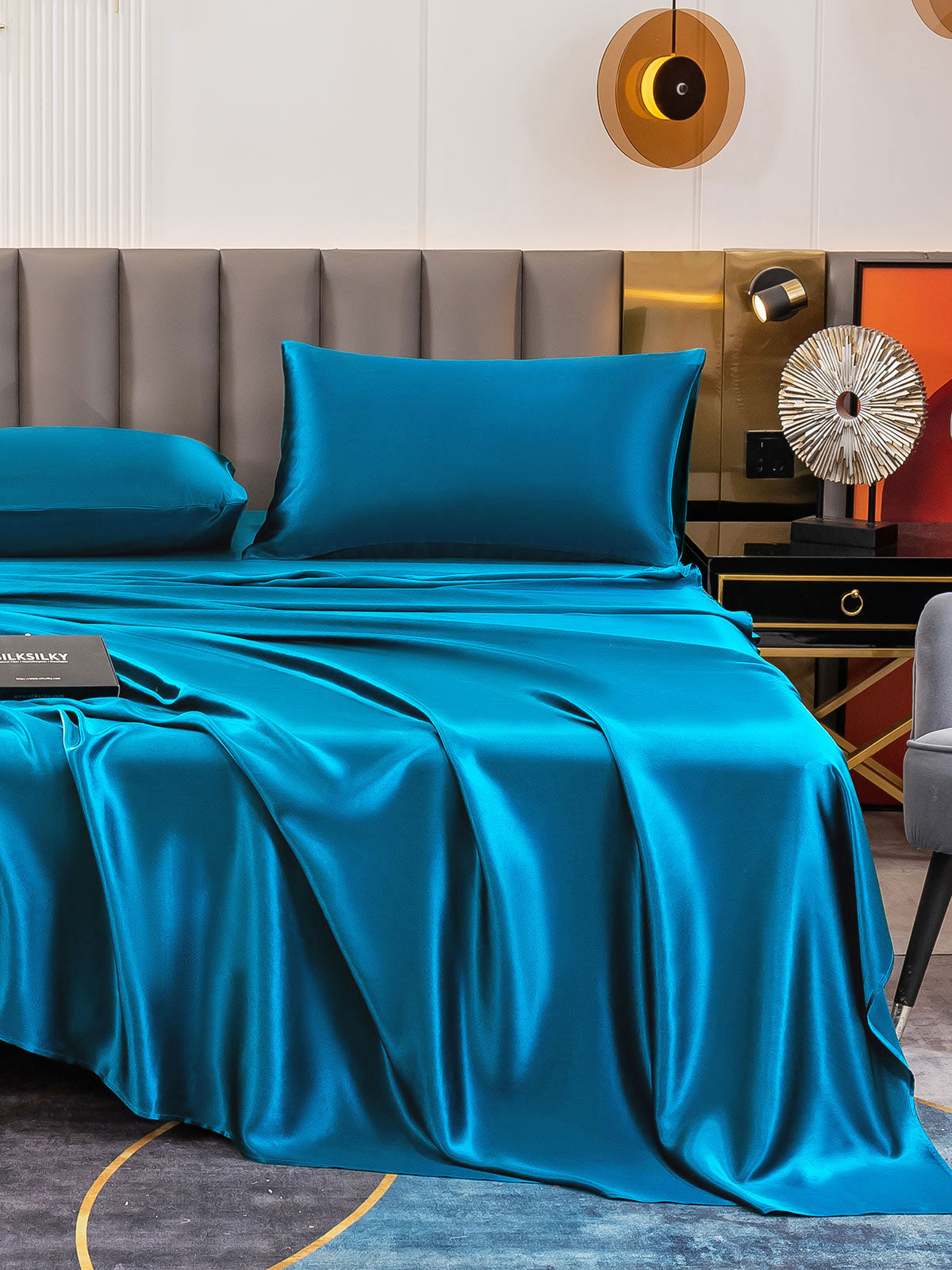 [Sinivihreä] SilkSilky-FI 19Momme Bedding Set 005