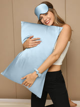 [Vaaleansininen] SilkSilky-FI 19Momme Pure Silk Pillowcase Set 004