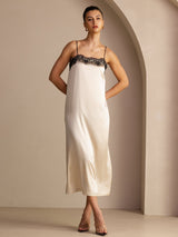 [Riisibeige] SilkSilky-FI Spaghetti Strap Square Neck Mekko 005