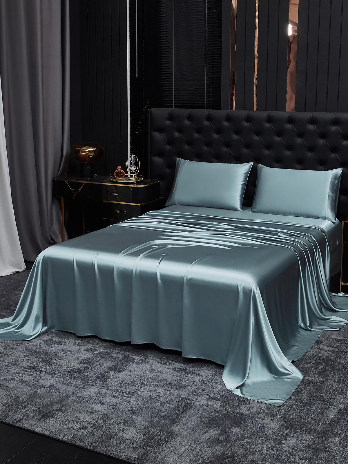 [Harmaansininen] SilkSilky-FI 22Momme Bedding Set 002