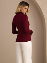 [Viini] SilkSilky-FI Long Sleeve Turtle Neck Naisten T-paita 002