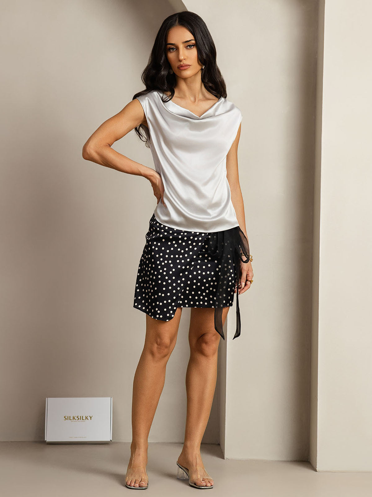 [Hopea] SilkSilky-FI 19Momme Womens T-Shirt 003,