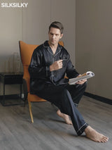 SilkSilky-FI 19Momme Mens Pajamas video 001