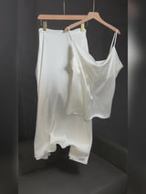 SilkSilky-FI Spaghetti Strap Cowl Neck Women's Outfit Sets video 001