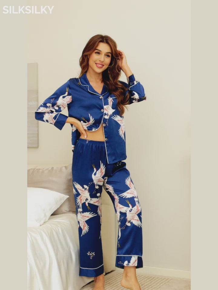 SilkSilky-FI 19Momme Womens Pajamas video 001