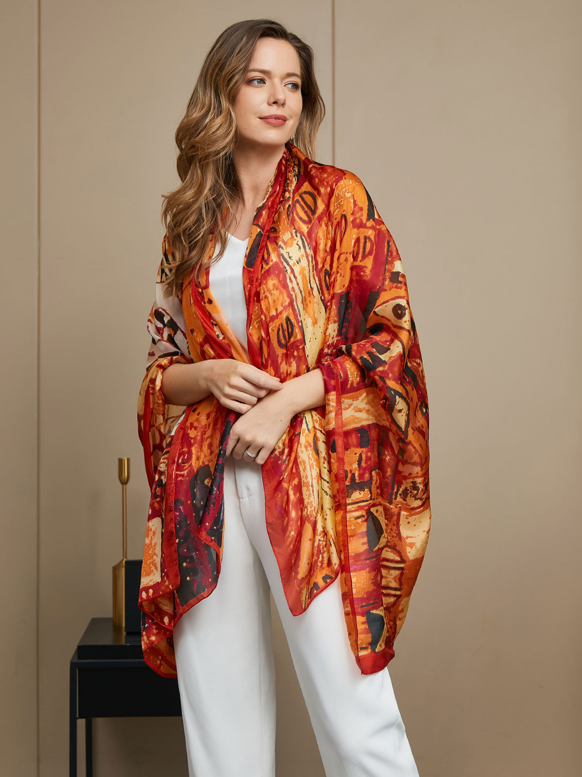 [P073] SilkSilky-FI Pure Silk Scarf 010