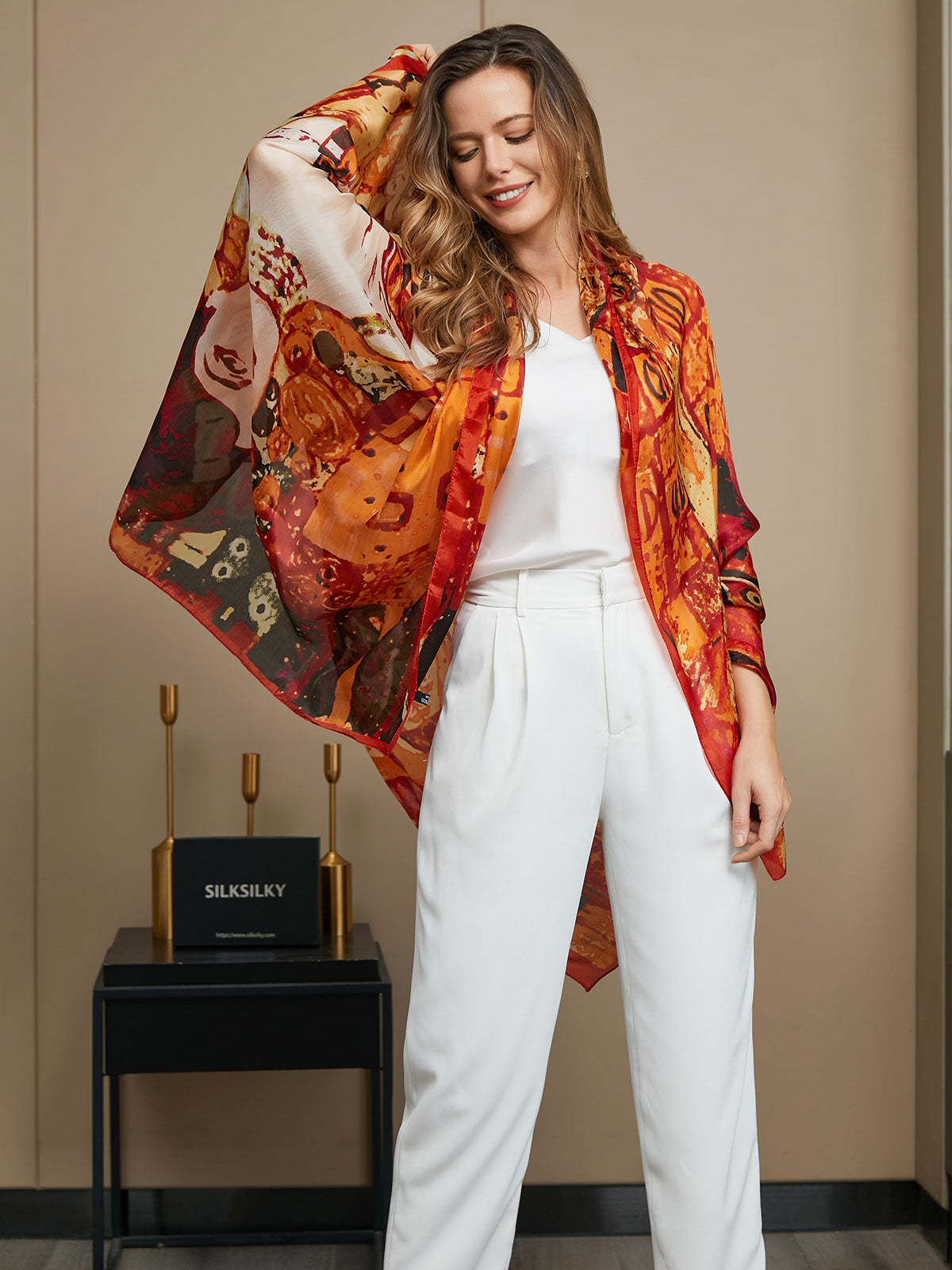 [P073] SilkSilky-FI Pure Silk Scarf 011