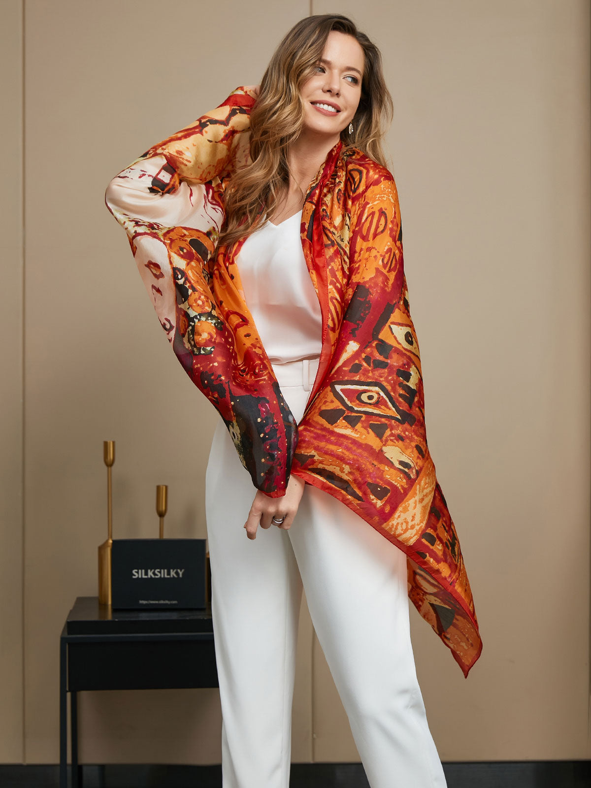 [P073] SilkSilky-FI Pure Silk Scarf 012