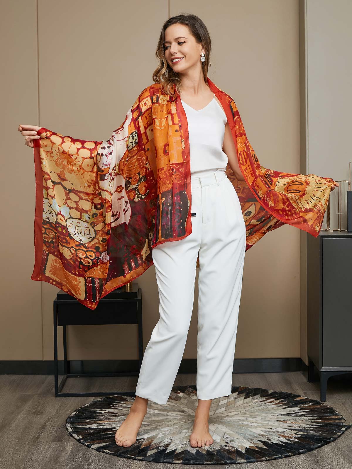 [P073] SilkSilky-FI Pure Silk Scarf 009