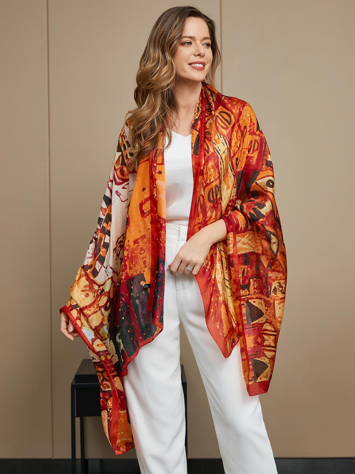 [P073] SilkSilky-FI Pure Silk Scarf 015