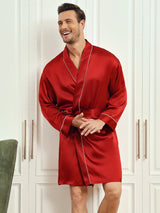 [Viini] SilkSilky-FI Pure Silk 3/4 Sleeve Mens Robe 001