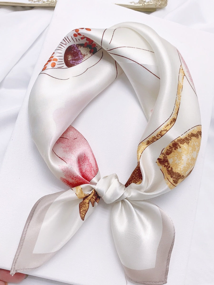 SilkSilky FI Pure Silk Scarf Beige 001