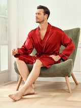 [Viini] SilkSilky-FI Pure Silk 3/4 Sleeve Mens Robe 006