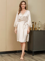 [Norsunluu] SilkSilky-FI Pure Silk 3/4 Sleeve Womens Robe 004