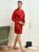 [Viini] SilkSilky-FI Pure Silk 3/4 Sleeve Mens Robe 004