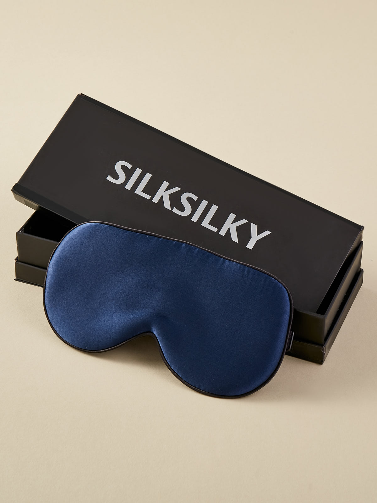 SilkSilky FI 19Momme Pure Silk Eye Mask Tummansininen 001