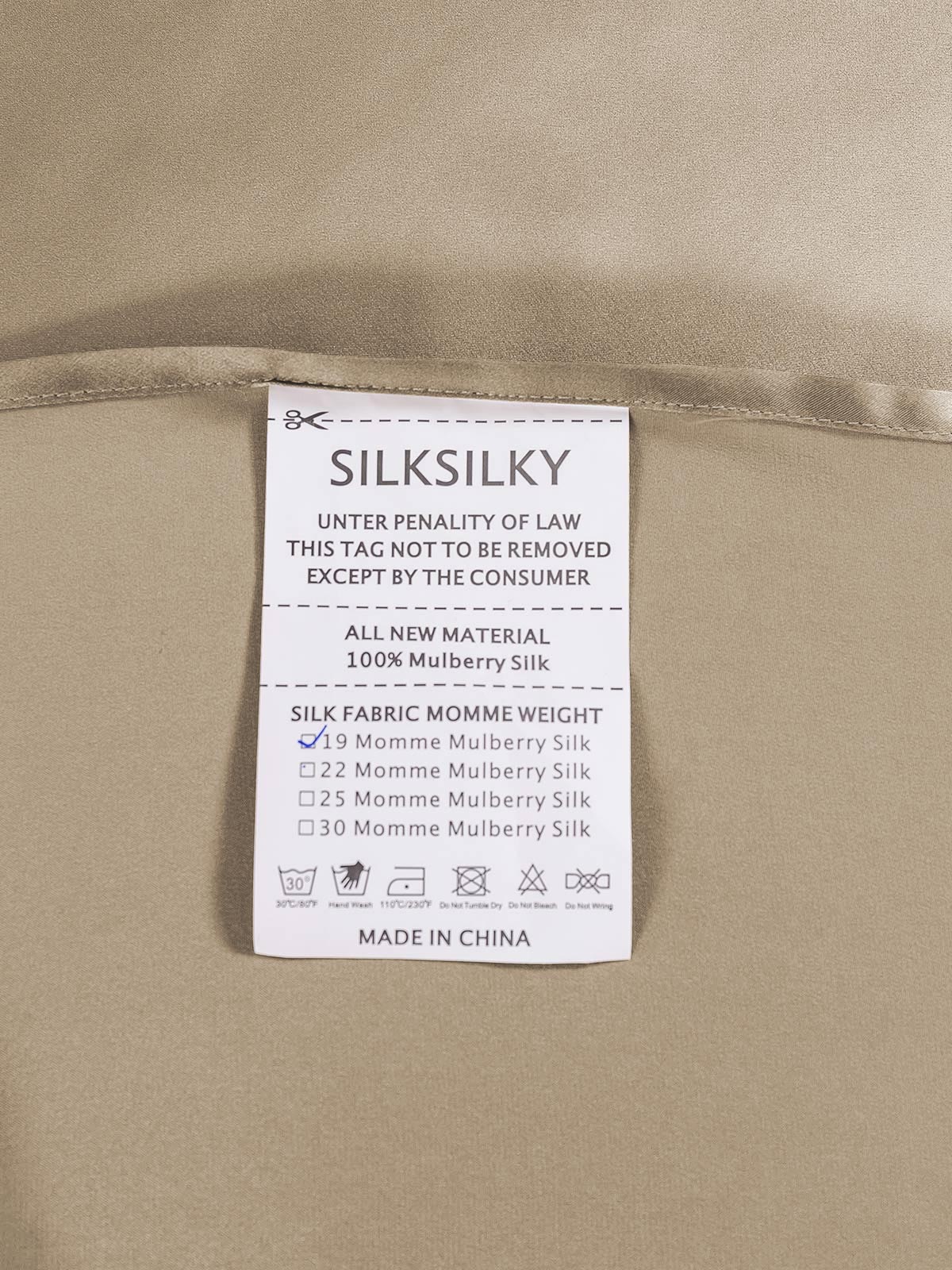 SilkSilky FI 19Momme Pure Silk Sheet Khaki 005