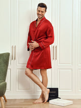 [Viini] SilkSilky-FI Pure Silk 3/4 Sleeve Mens Robe 005