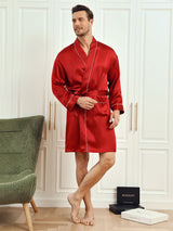 [Viini] SilkSilky-FI Pure Silk 3/4 Sleeve Mens Robe 003