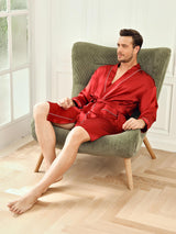 [Viini] SilkSilky-FI Pure Silk 3/4 Sleeve Mens Robe 007