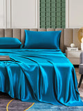 SilkSilky FI 25Momme Pure Silk Bedding Set Sinivihreä 004