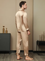 [Samppanja] SilkSilky-FI Pure Silk Long Sleeve Lapel Miesten Pyjamat 002